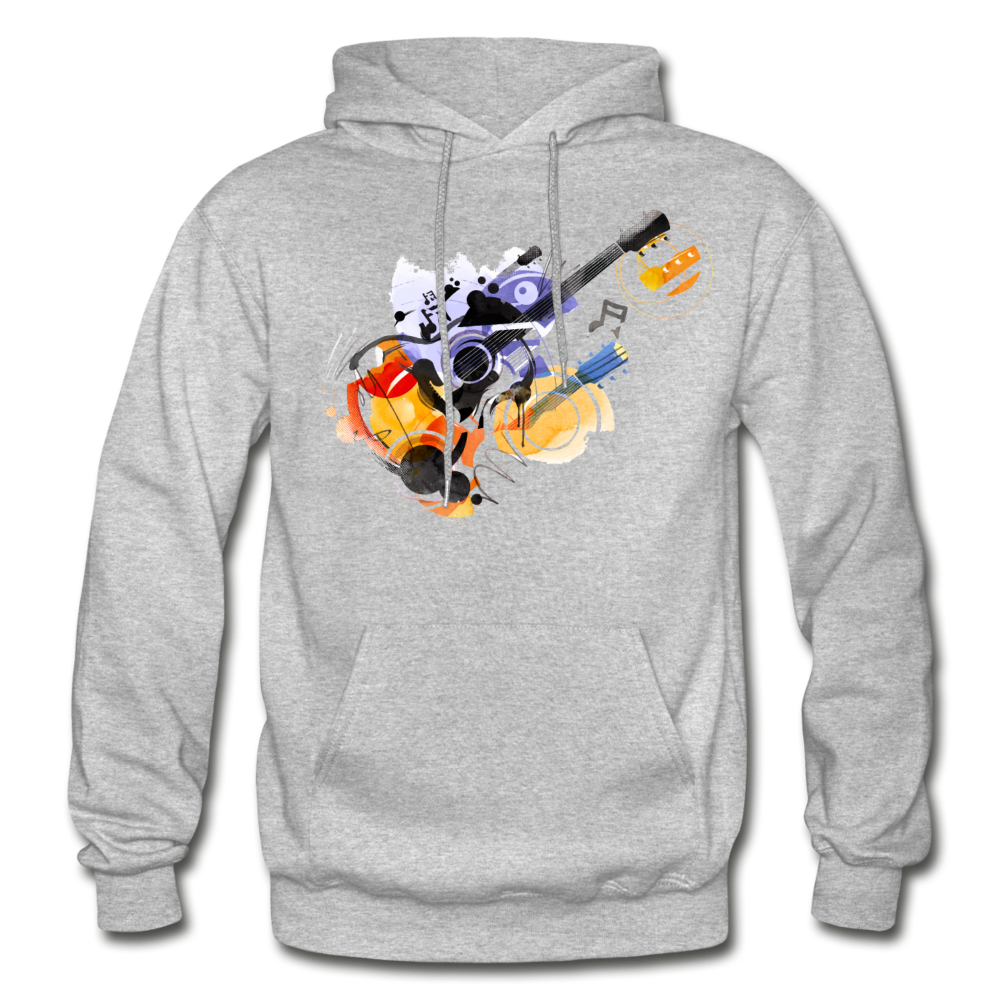 Abstract Guitar Hoodie - heather gray