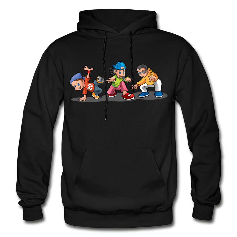 Hip Hop Cartoon Kids Hoodie - black