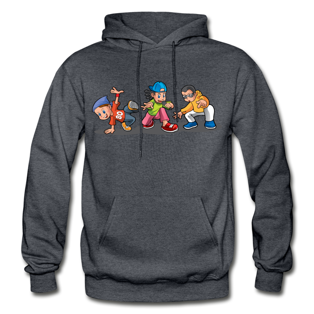 Hip Hop Cartoon Kids Hoodie - charcoal gray