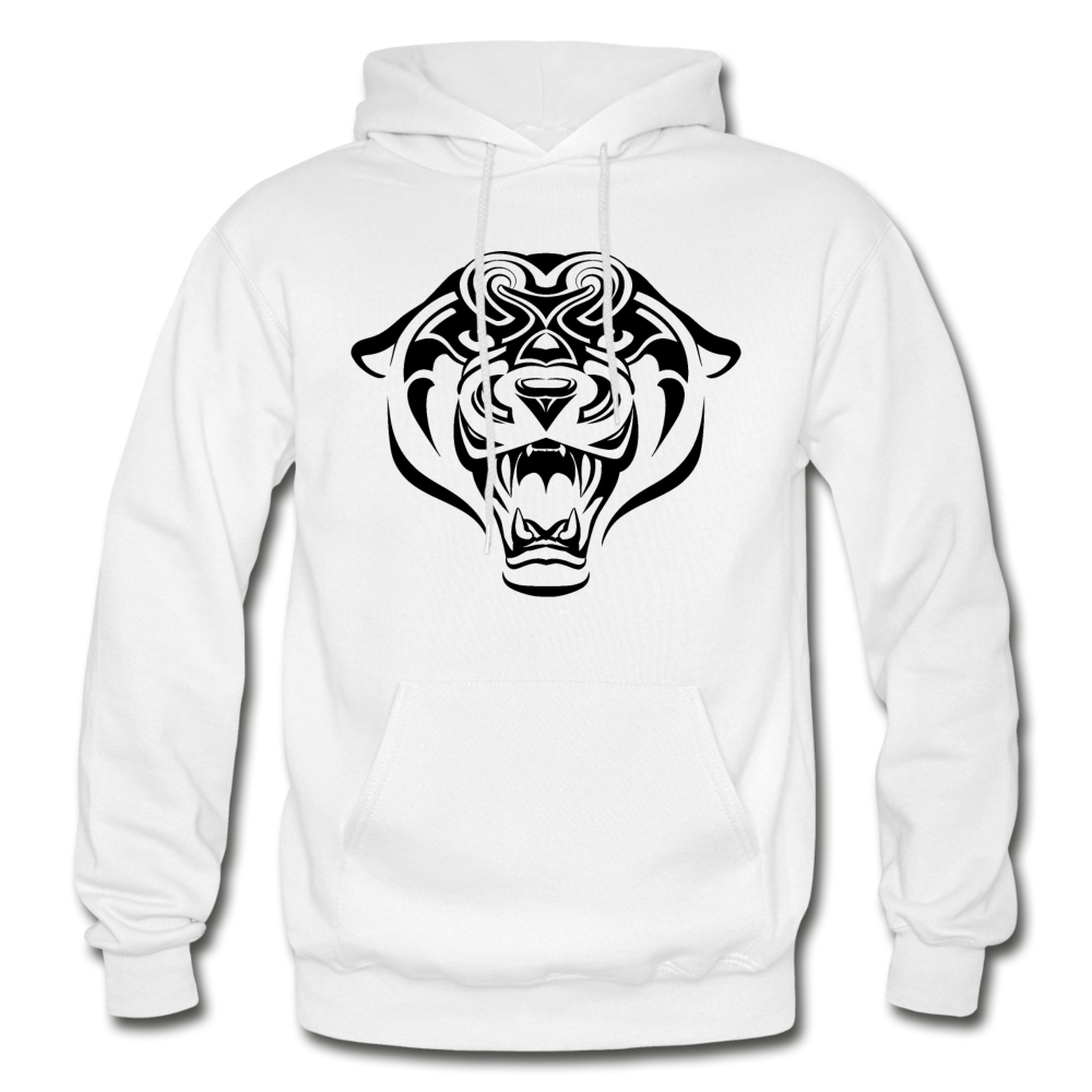 Tribal Maori Jungle Cat Hoodie - white