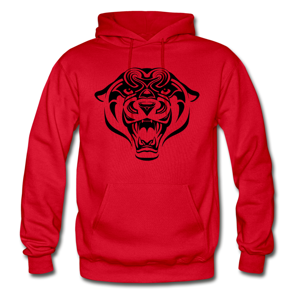 Tribal Maori Jungle Cat Hoodie - red