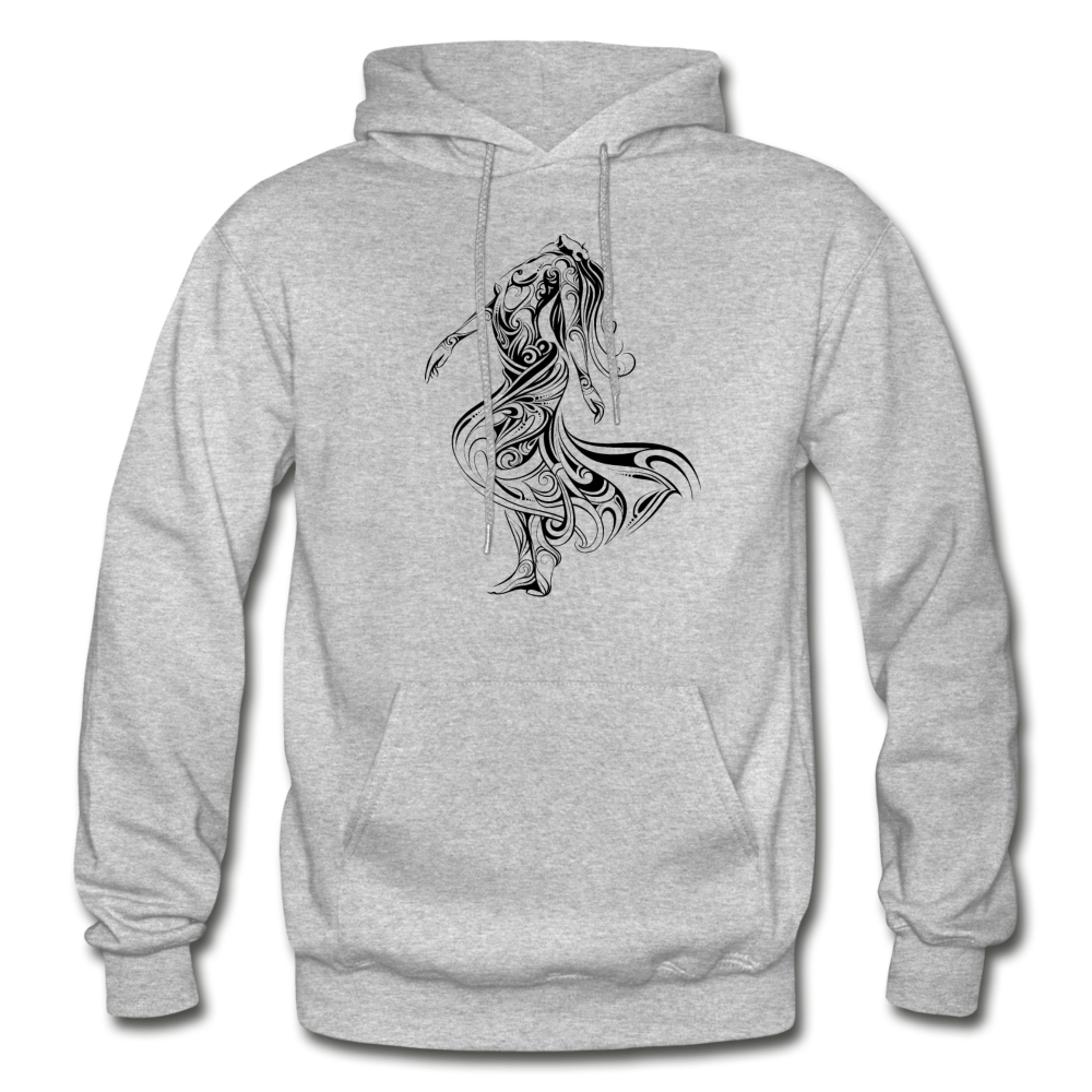 Tribal Maori Girl Hoodie - heather gray