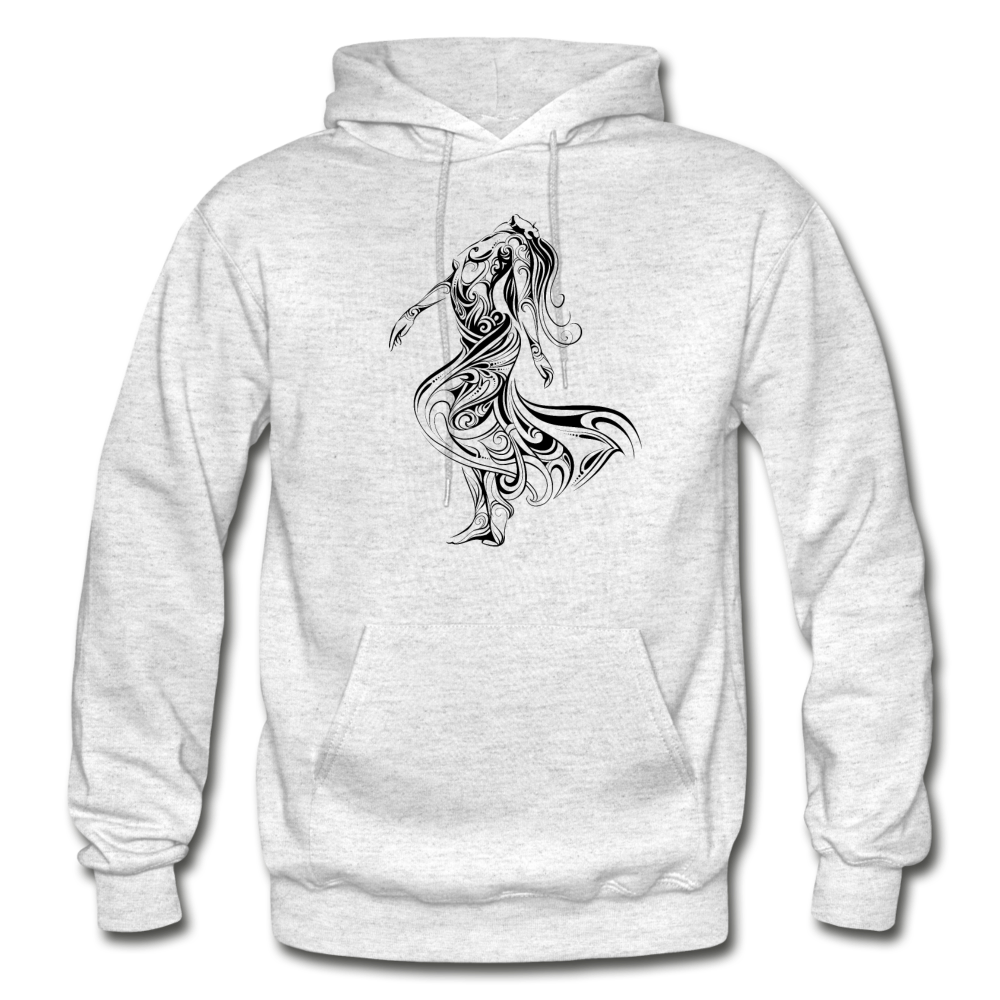 Tribal Maori Girl Hoodie - light heather gray