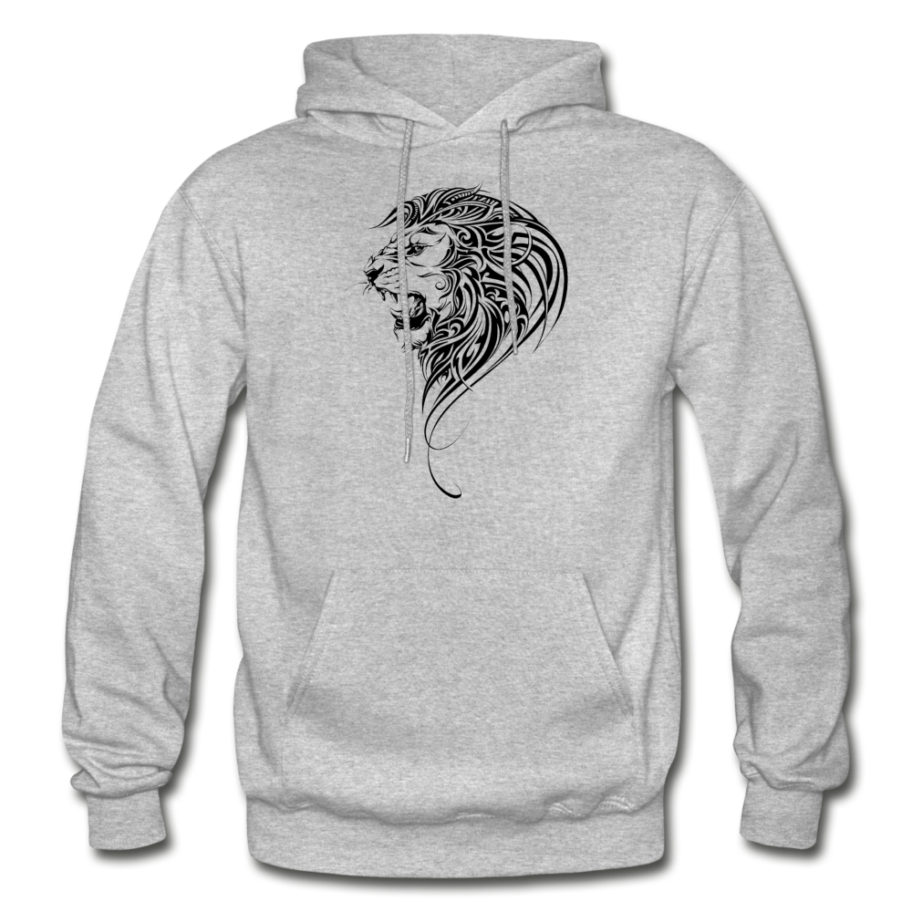 Tribal Maori Lion Hoodie - heather gray