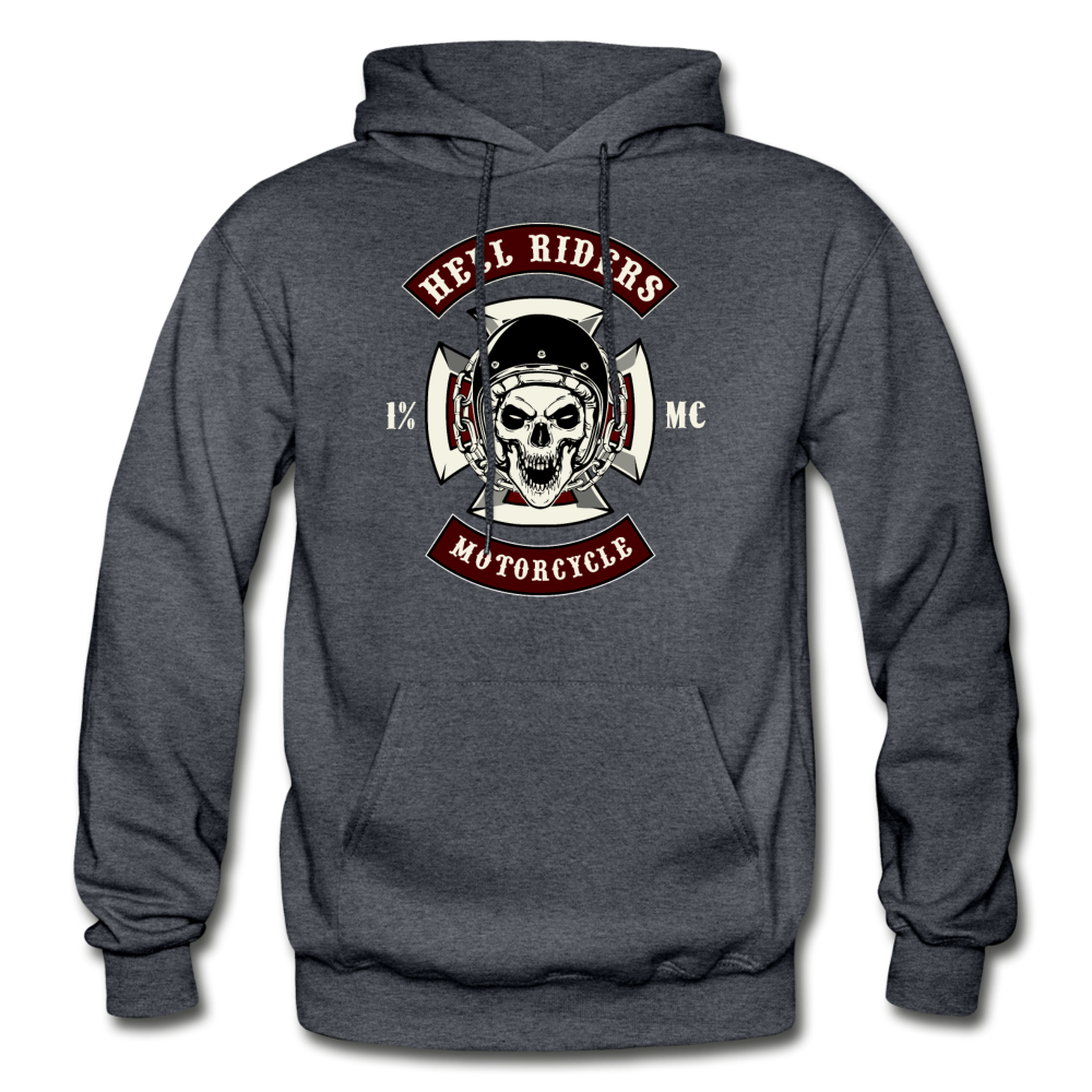 Hell Riders Motorcycle Hoodie - charcoal gray
