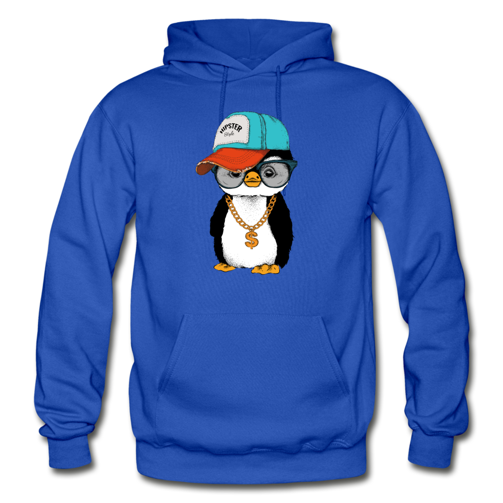 Hipster Penguin Hoodie - royal blue