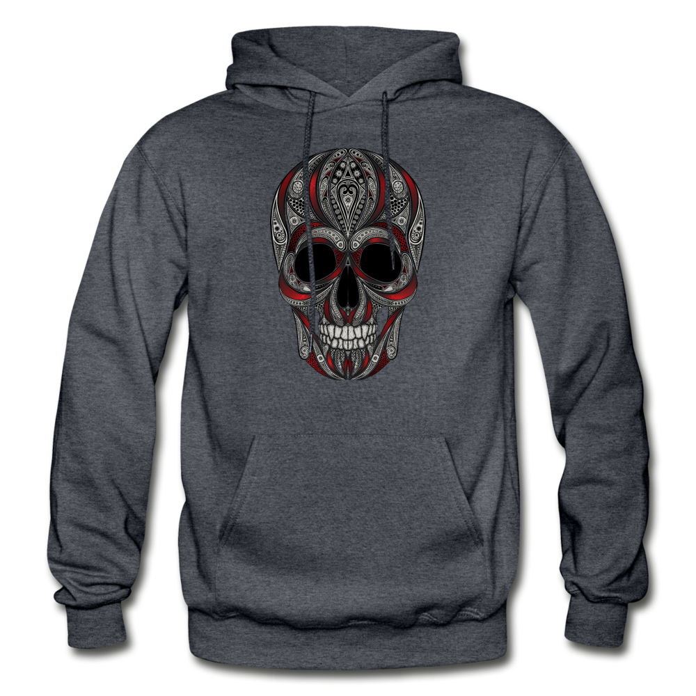 Dark Sugar Skull Hoodie - charcoal gray