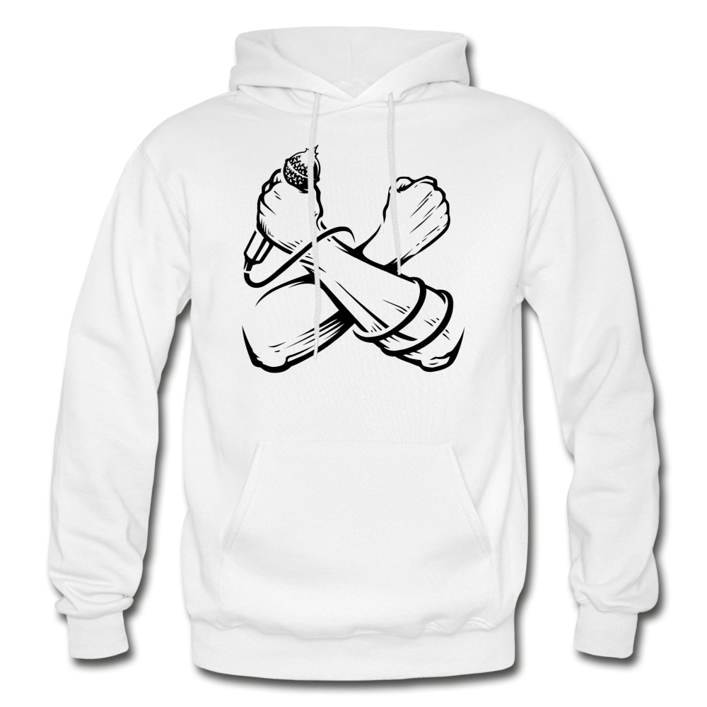 Hip Hop Power Microphone Hoodie - white