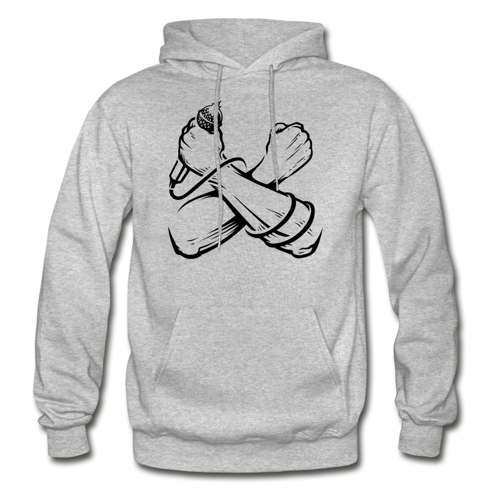 Hip Hop Power Microphone Hoodie - heather gray