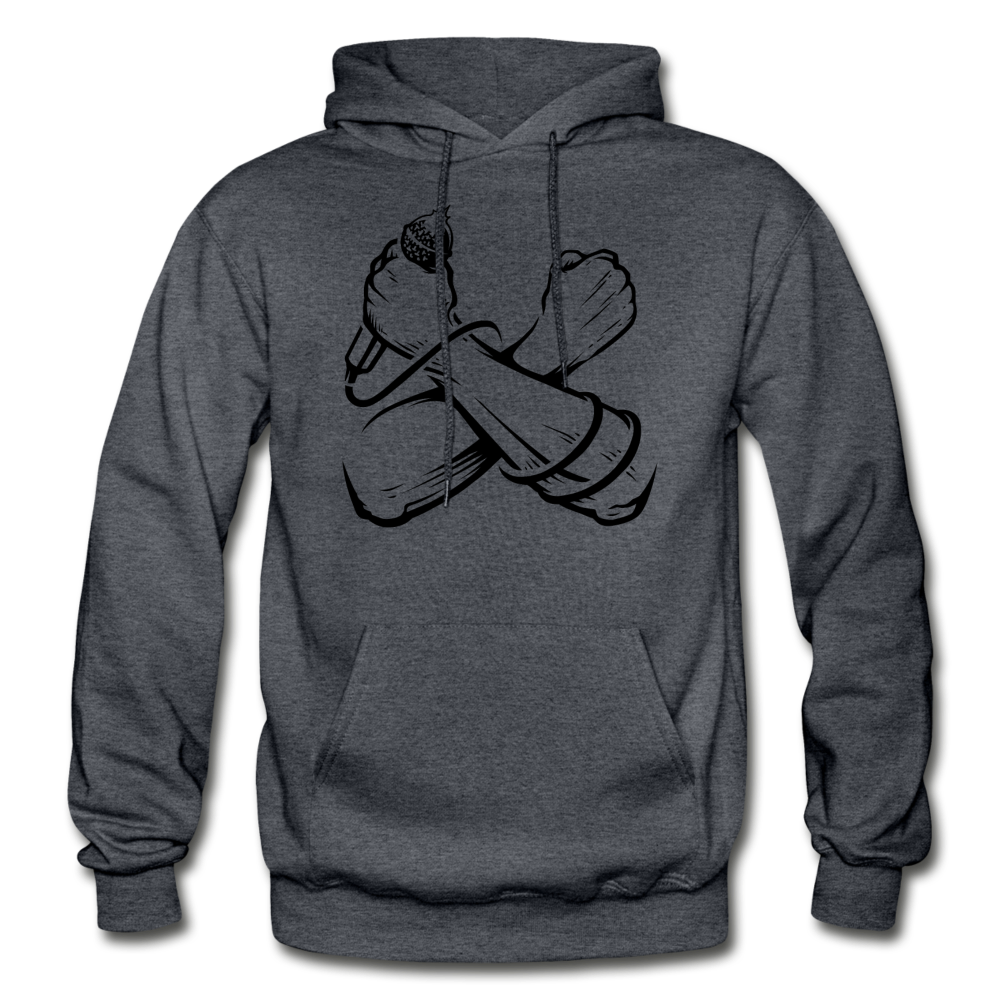 Hip Hop Power Microphone Hoodie - charcoal gray