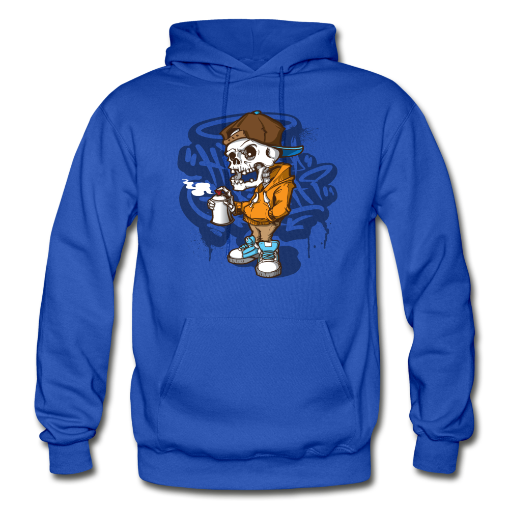 Skeleton Graffiti Artist Hoodie - royal blue