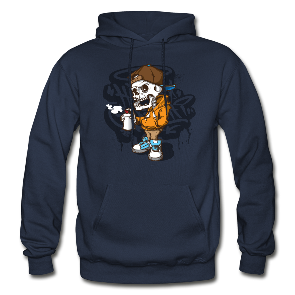 Skeleton Graffiti Artist Hoodie - navy