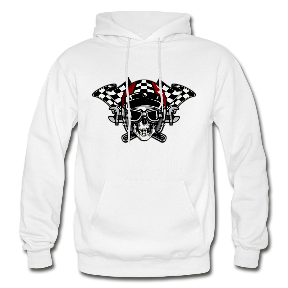 Outlay Racing Skull Hoodie - white