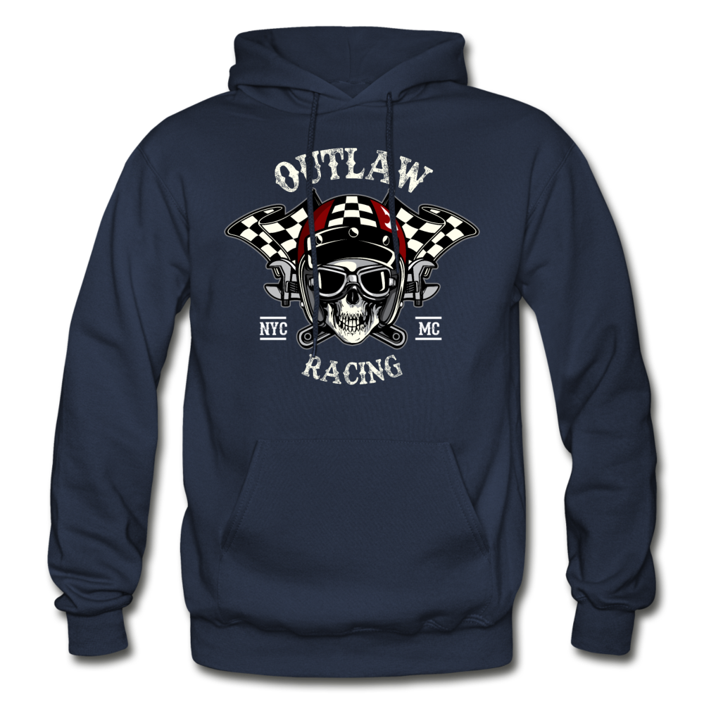 Outlay Racing Skull Hoodie - navy