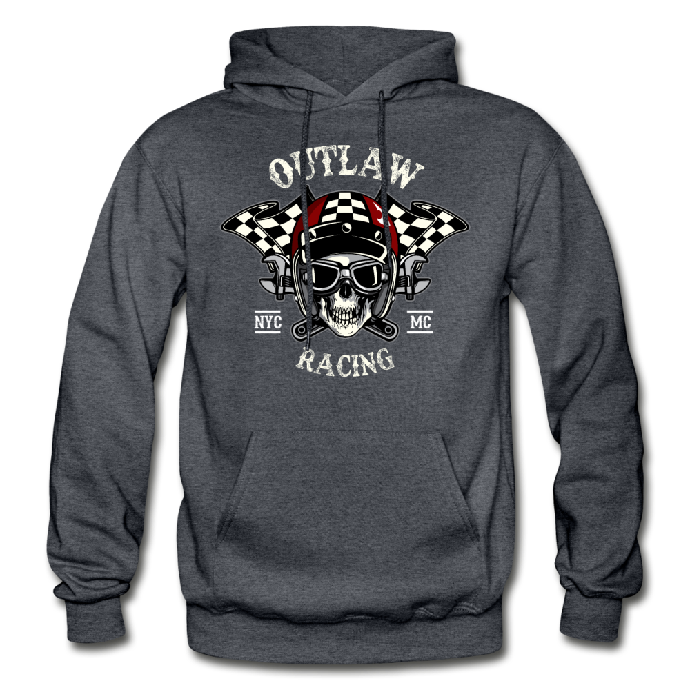 Outlay Racing Skull Hoodie - charcoal gray