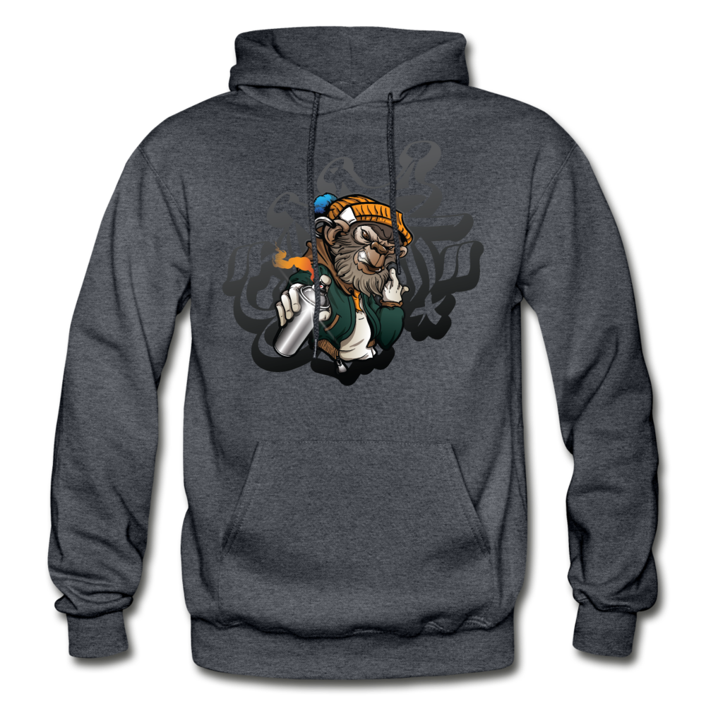 Hip Hop Gorilla Graffiti Artist Hoodie - charcoal gray