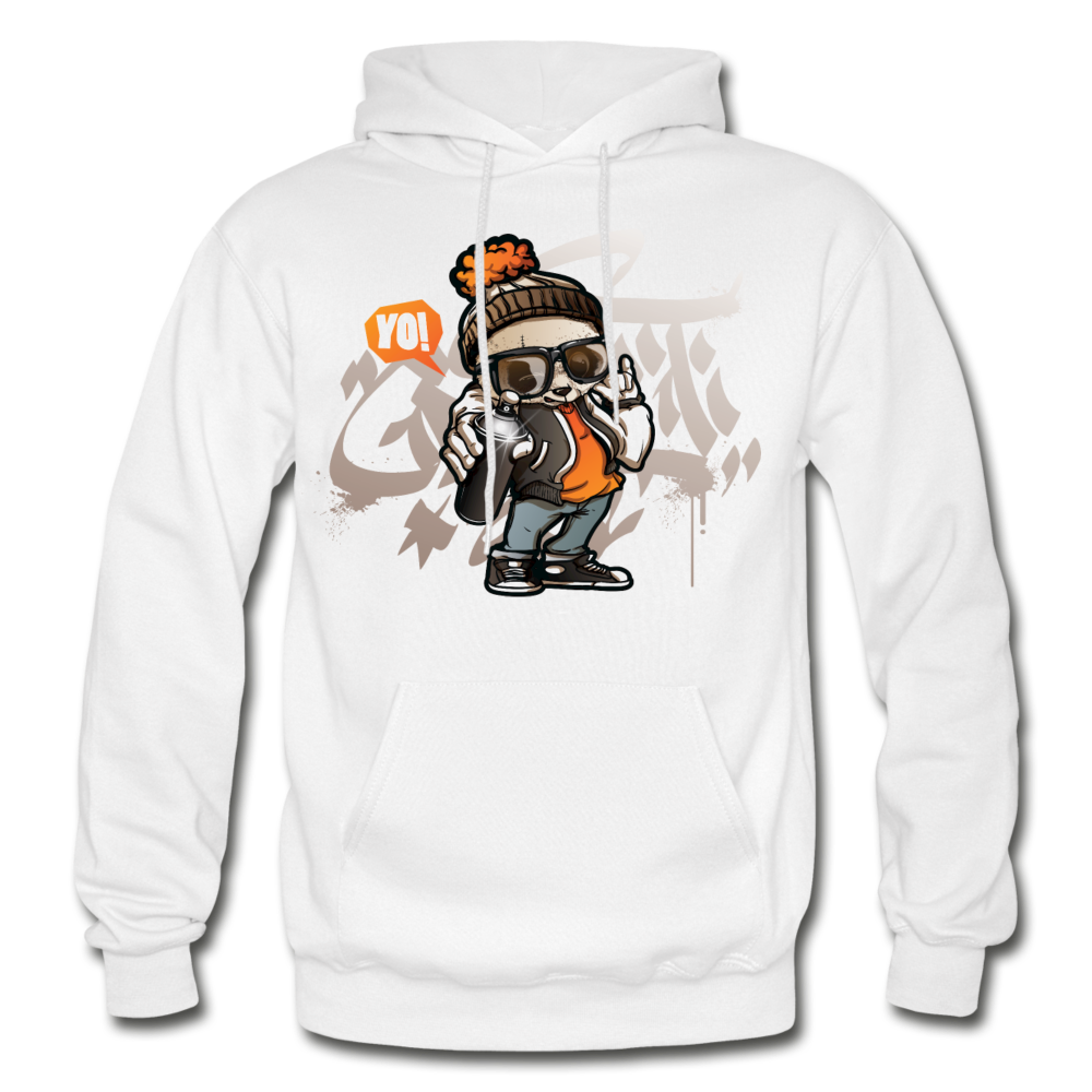 Hip Hop Panda Graffiti Artist Hoodie - white