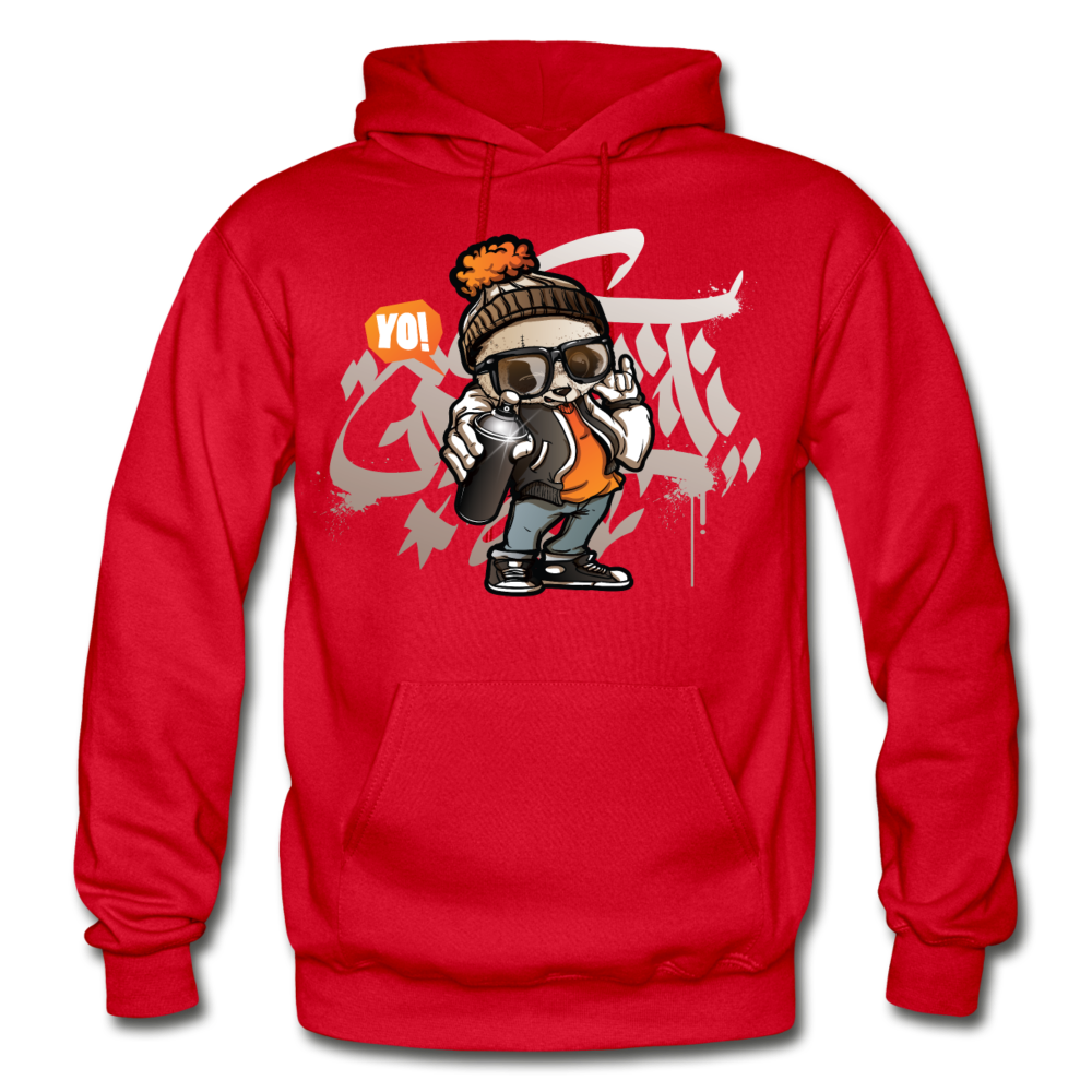 Hip Hop Panda Graffiti Artist Hoodie - red