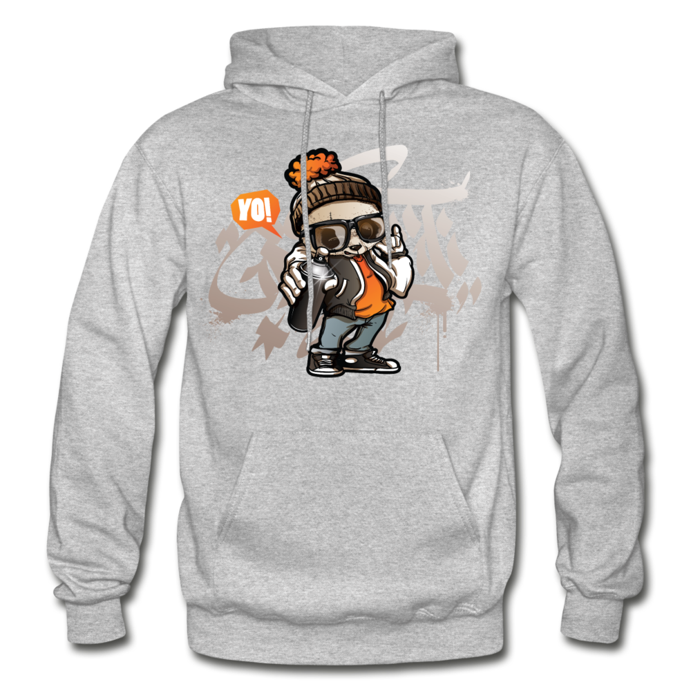 Hip Hop Panda Graffiti Artist Hoodie - heather gray