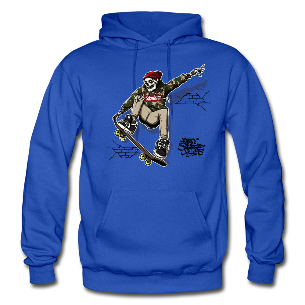 Skeleton Skater Hoodie - royal blue