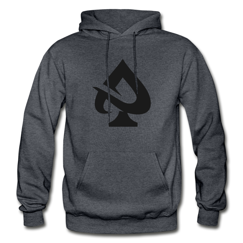 Abstract Spade Hoodie - charcoal gray
