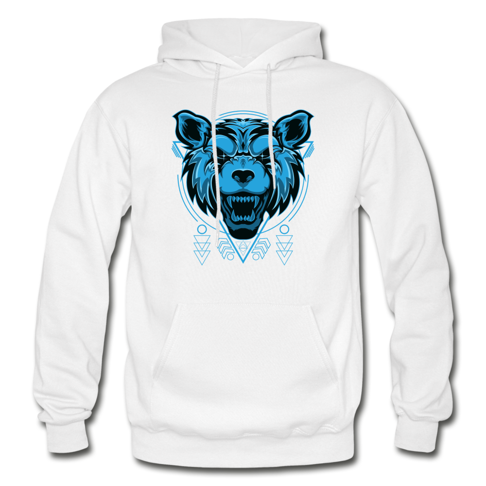 Blue Wolf Hoodie - white