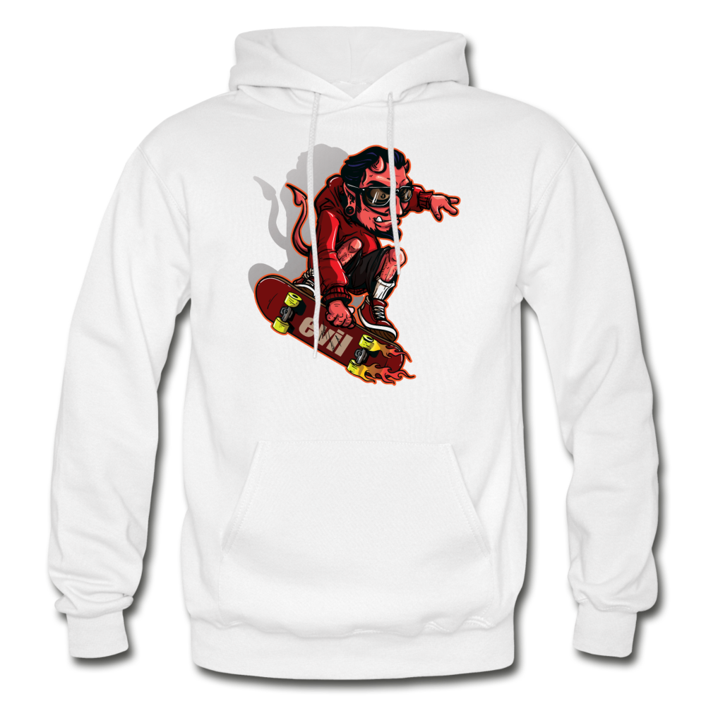 Devil Skater Cartoon Hoodie - white