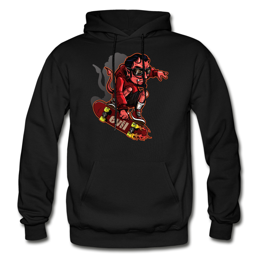 Devil Skater Cartoon Hoodie - black