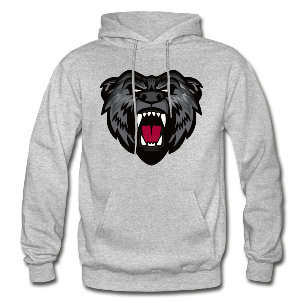 Growling Bear Hoodie - heather gray