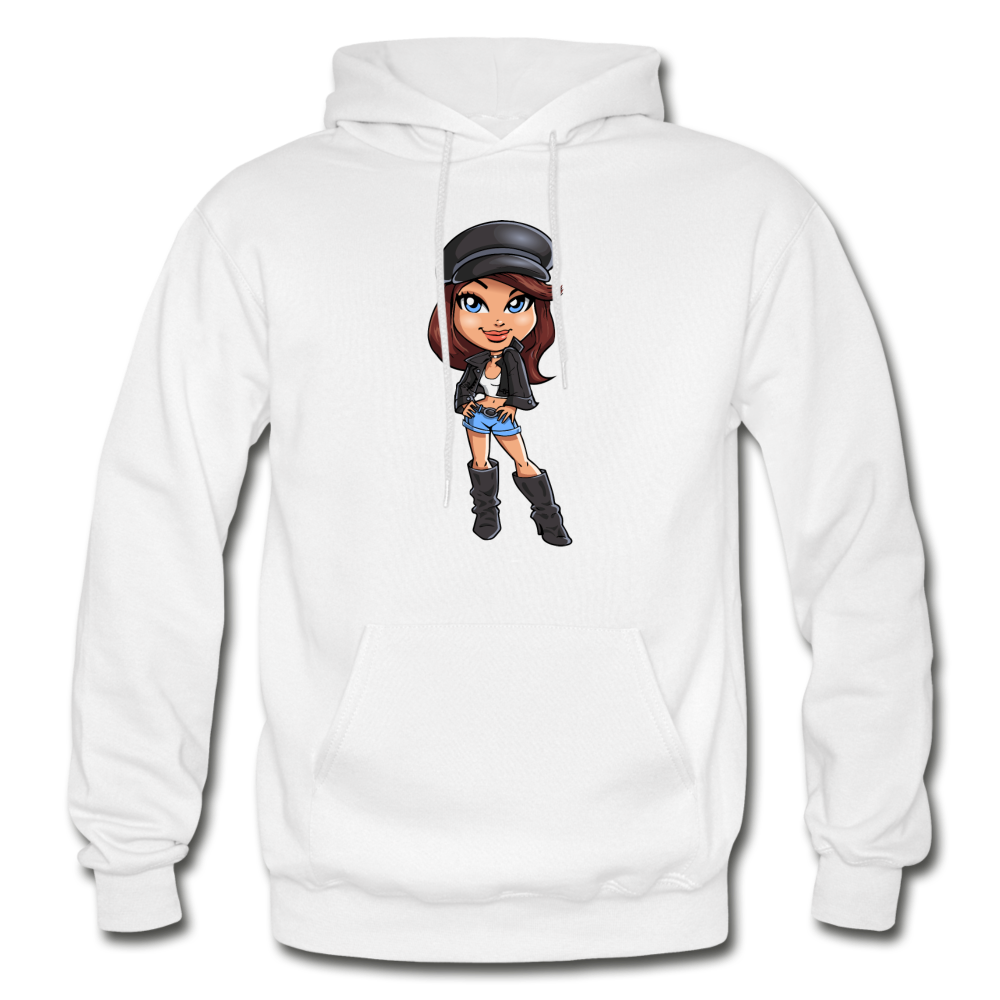 Cartoon Girl Hoodie - white