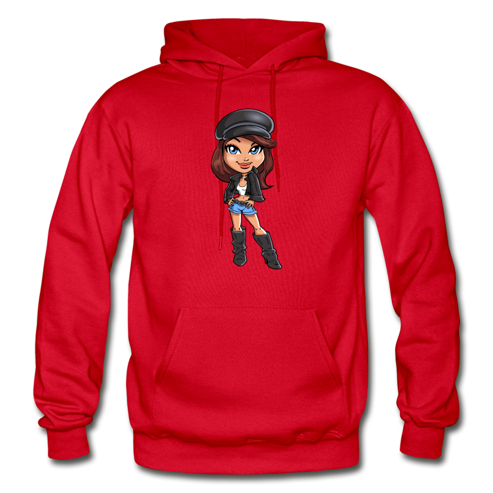 Cartoon Girl Hoodie - red