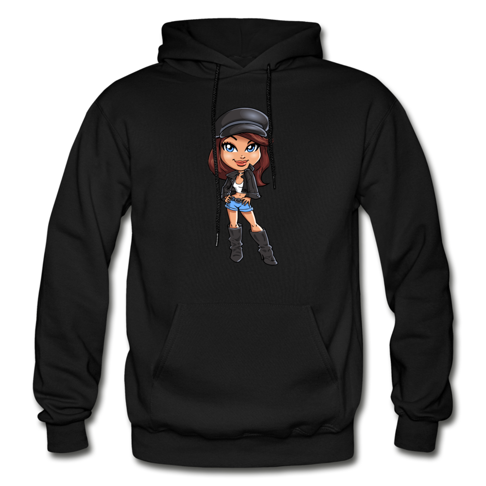 Cartoon Girl Hoodie - black