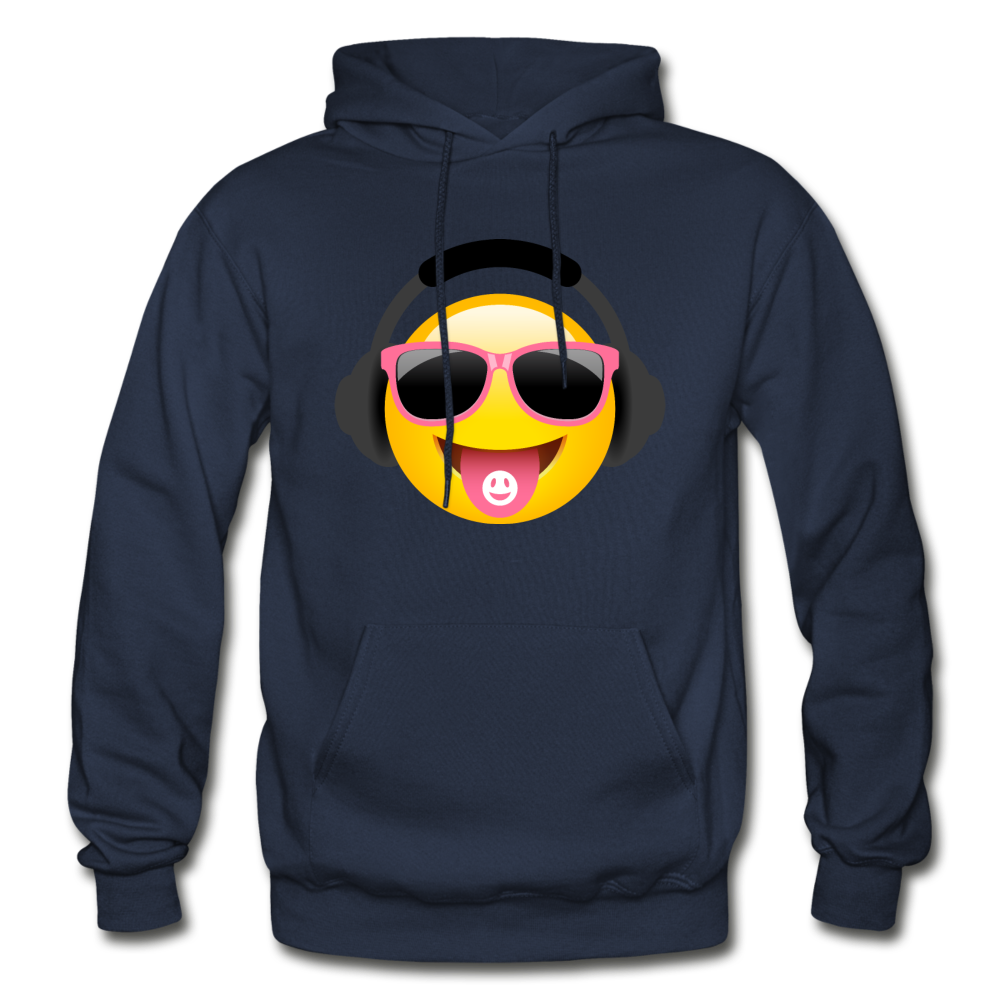 Cool Headphones Emoji Hoodie - navy