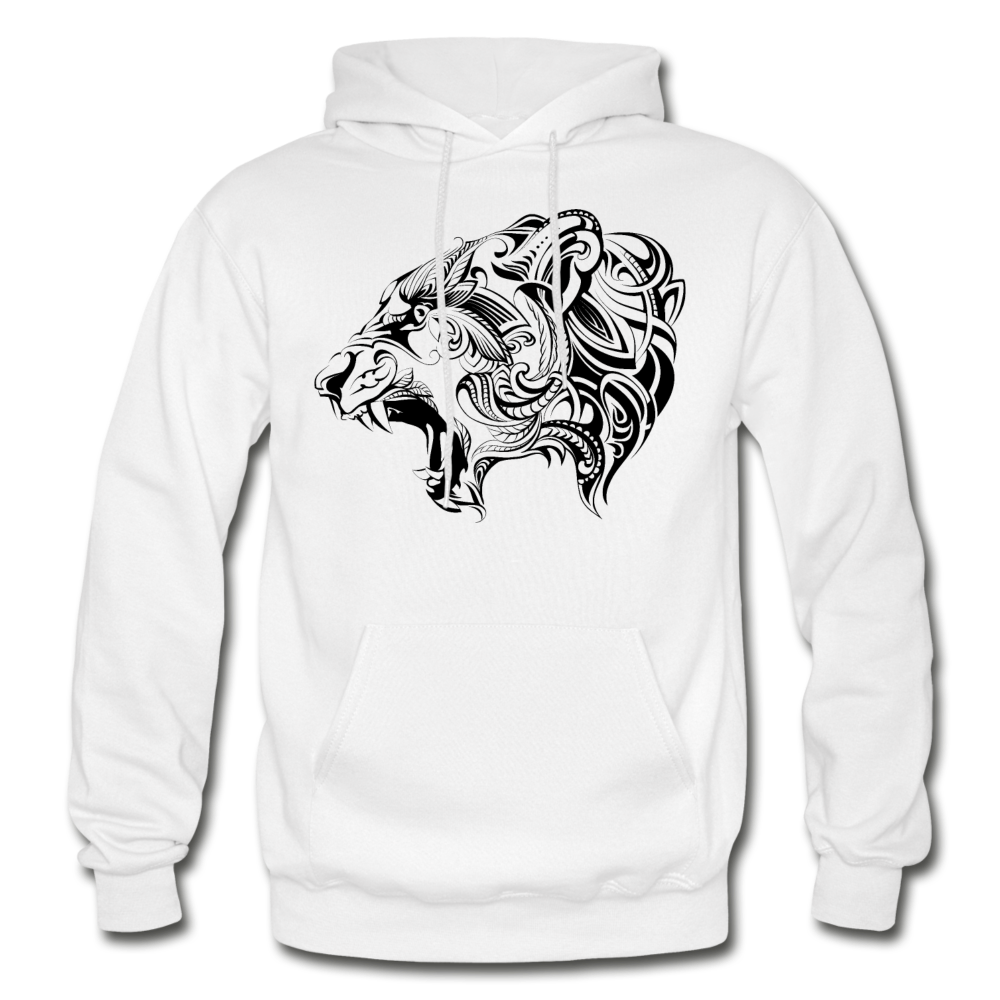 Tribal Maori Jungle Cat Hoodie - white