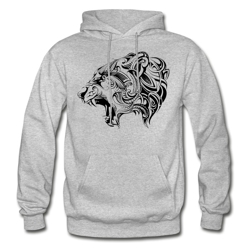 Tribal Maori Jungle Cat Hoodie - heather gray