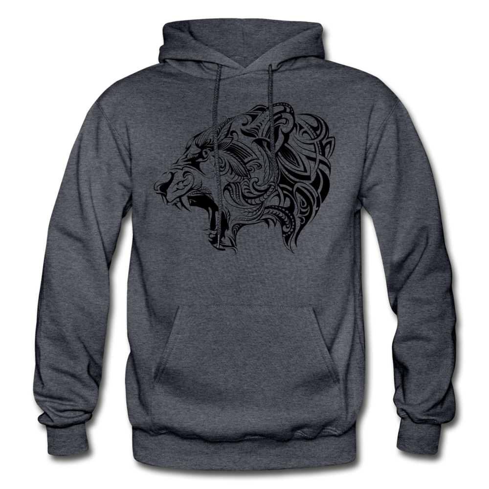 Tribal Maori Jungle Cat Hoodie - charcoal gray