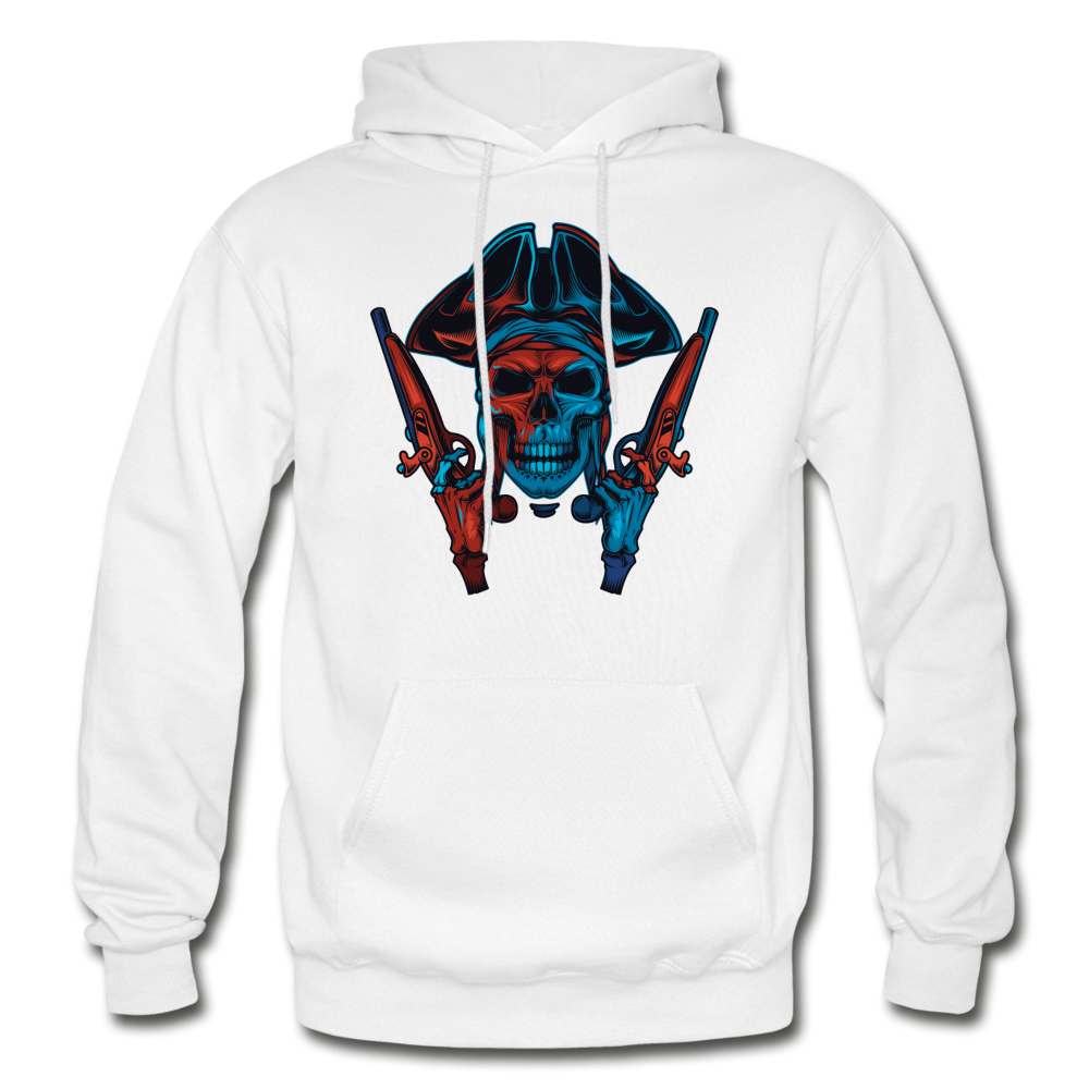 Pirate Skull with Guns Hoodie - white