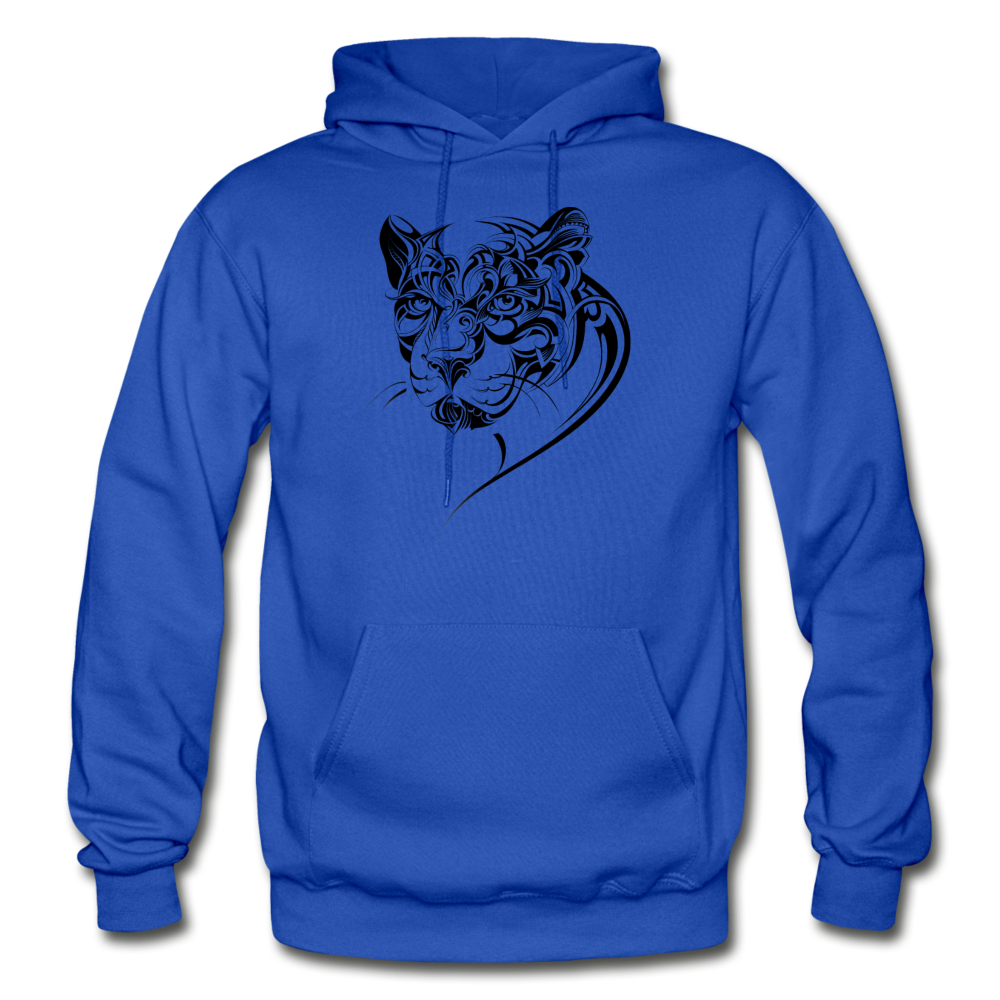 Tribal Maori Jungle Cat Hoodie - royal blue