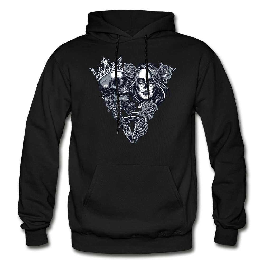 Boy & Girl Skulls Crown Hoodie - black