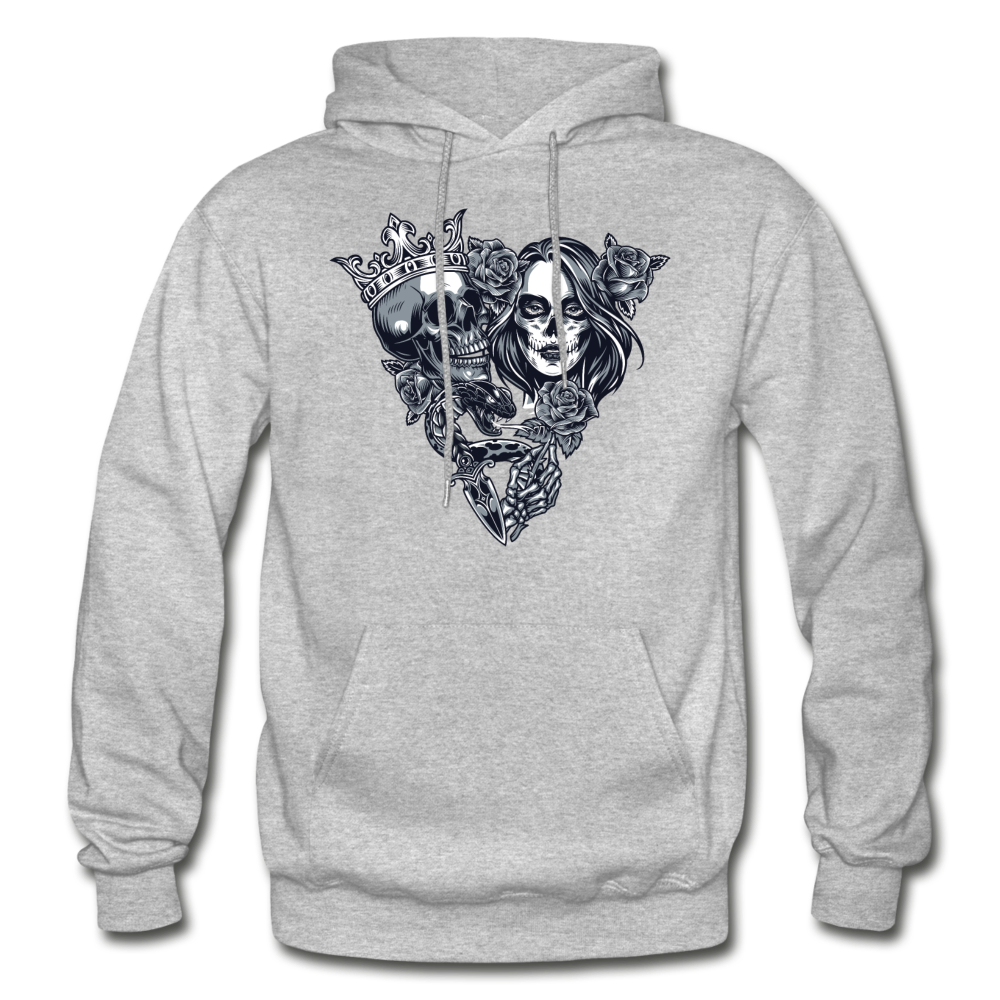 Boy & Girl Skulls Crown Hoodie - heather gray