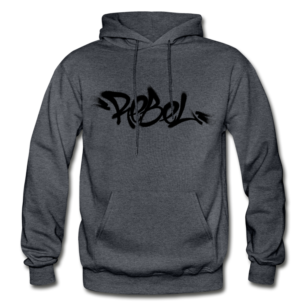 Rebel Graffiti Hoodie - charcoal gray