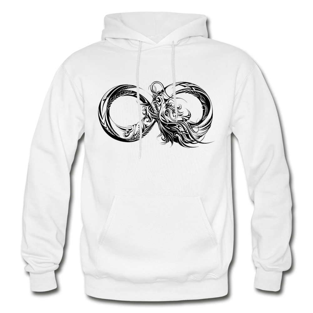 Tribal Maori Infinity Dragon Hoodie - white