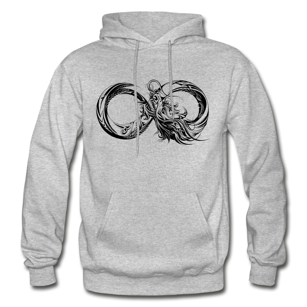 Tribal Maori Infinity Dragon Hoodie - heather gray