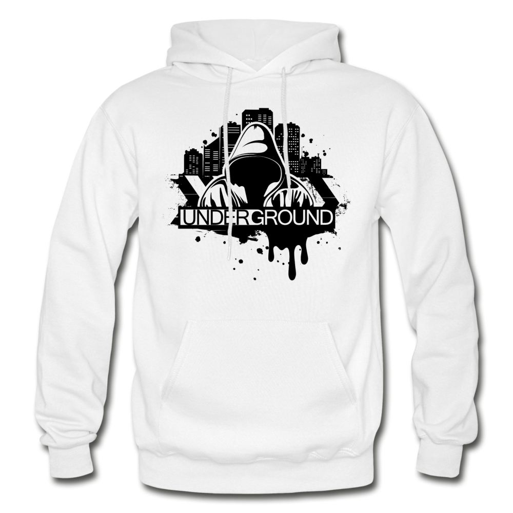 Abstract Underground Hoodie - white