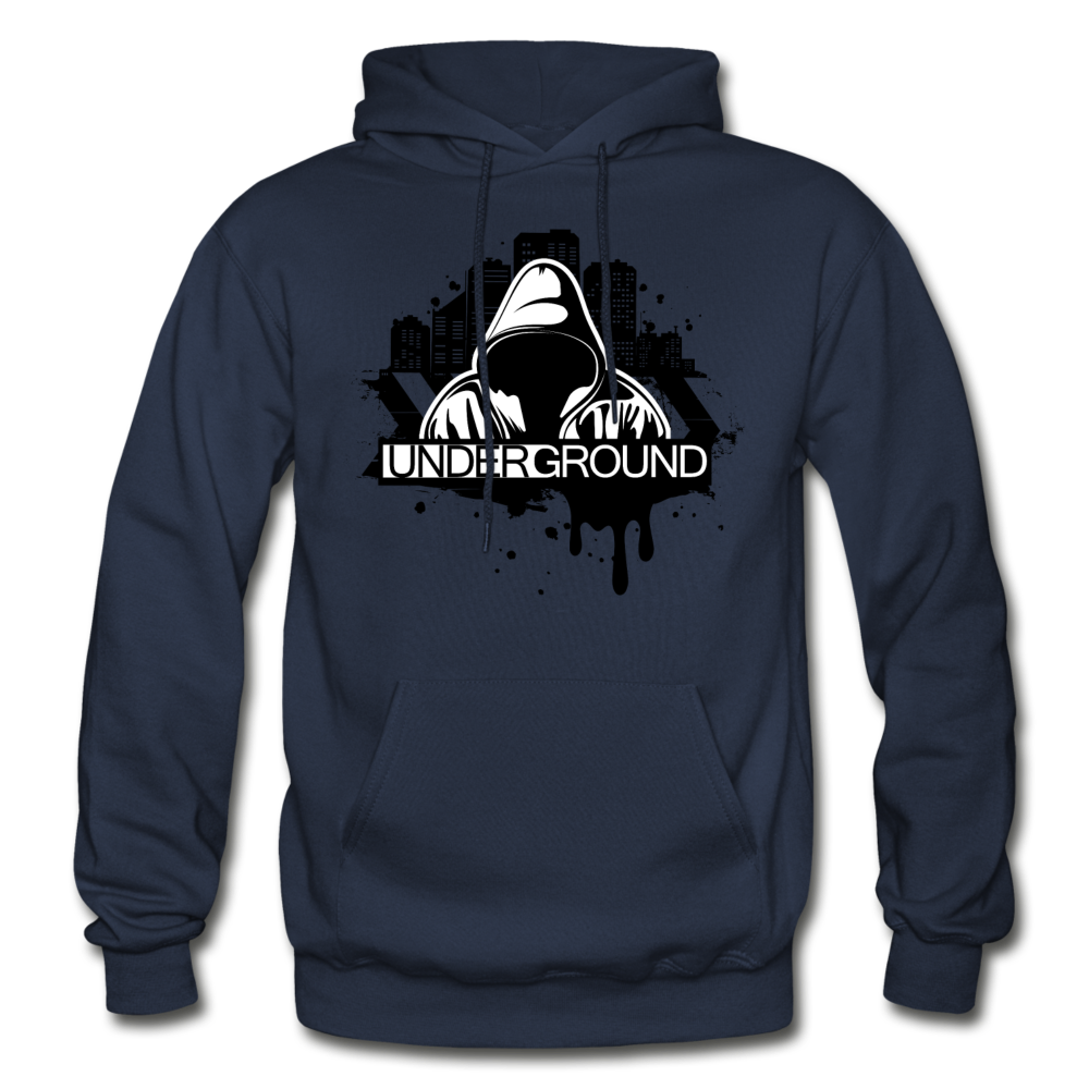 Abstract Underground Hoodie - navy