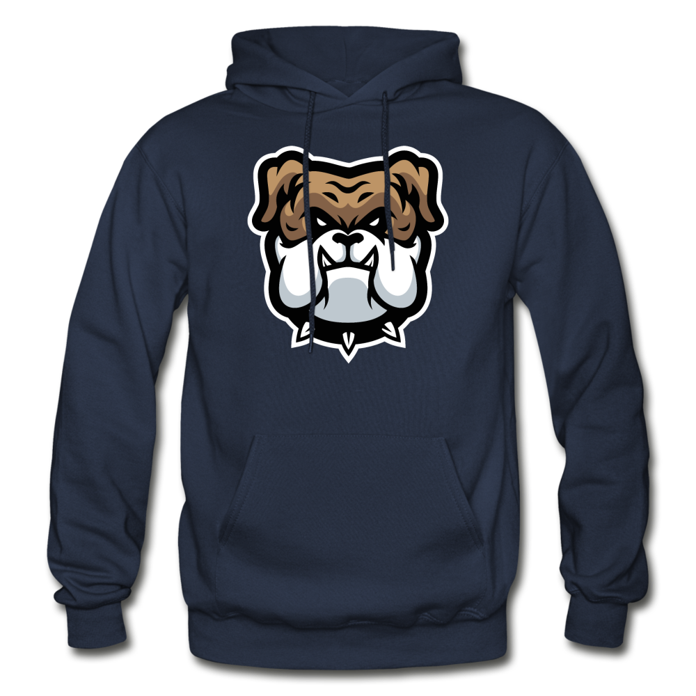 Bulldog Cartoon Hoodie - navy