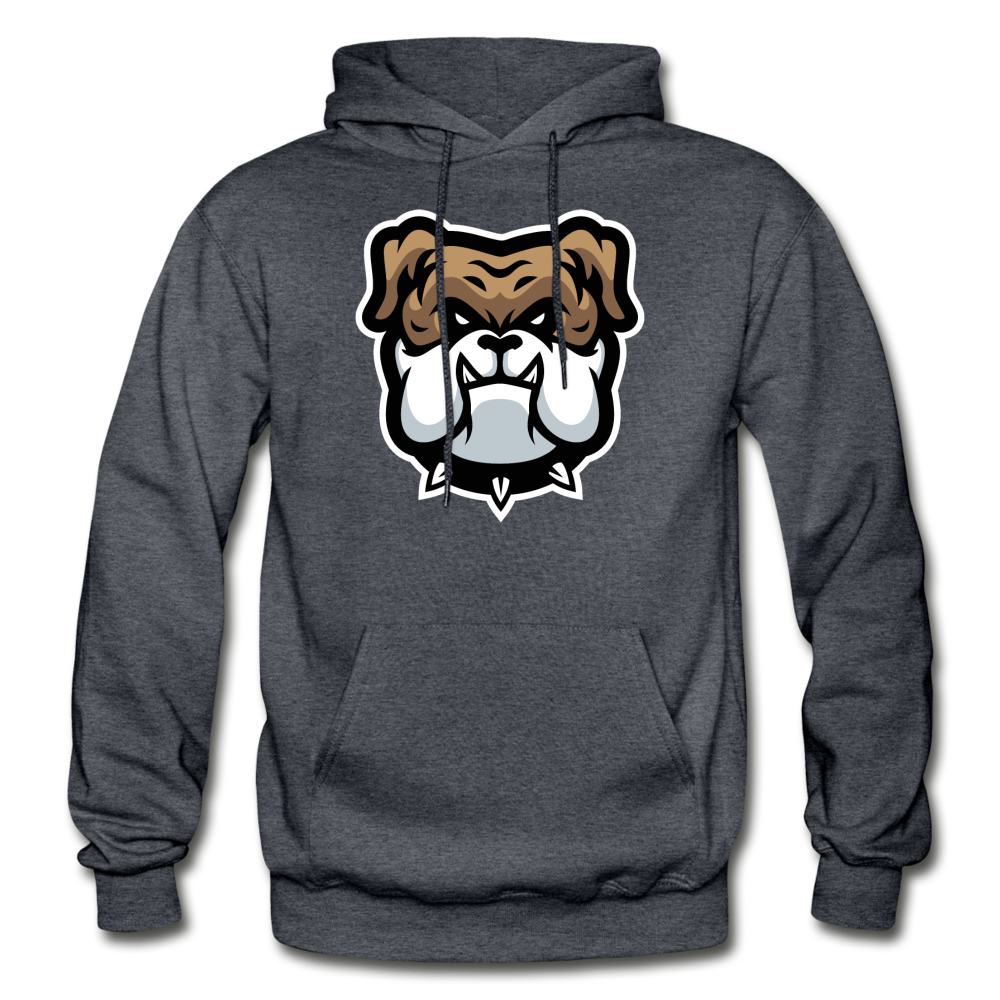 Bulldog Cartoon Hoodie - charcoal gray