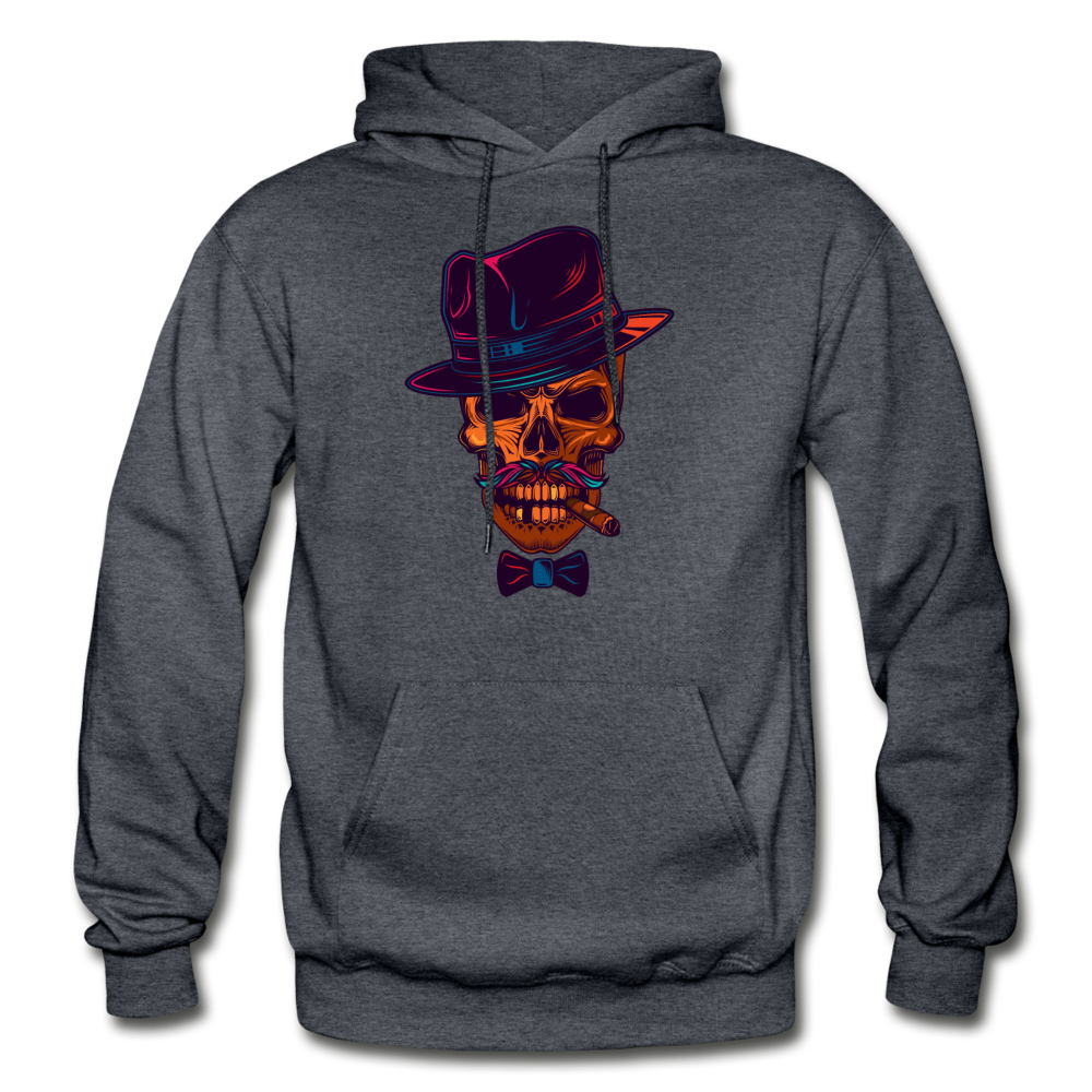 Fedora Skull Hoodie - charcoal gray