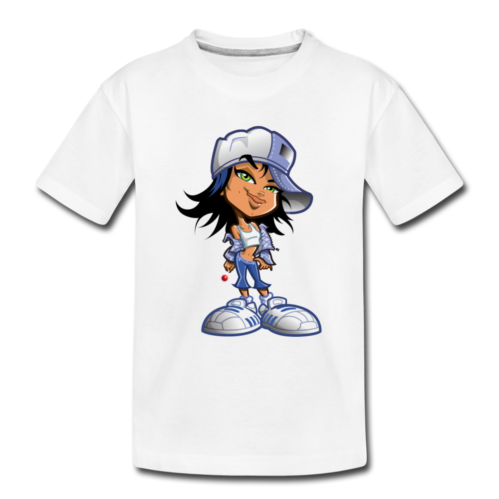 Cartoon Girl Kids T-Shirt - white