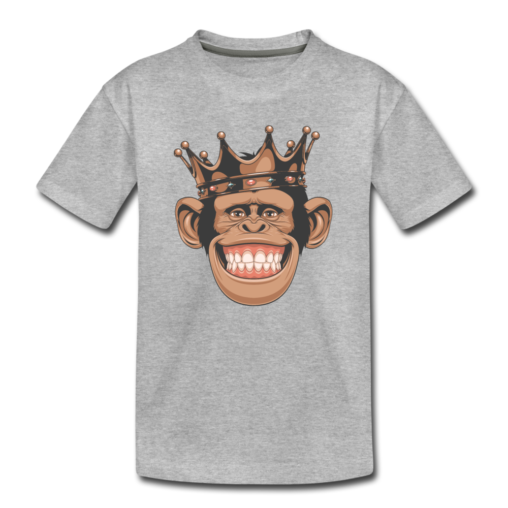 Monkey Crown Kids T-Shirt - heather gray